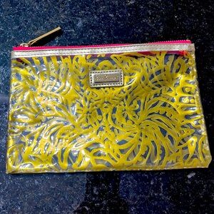Lilly Pulitzer clear plastic zip pouch